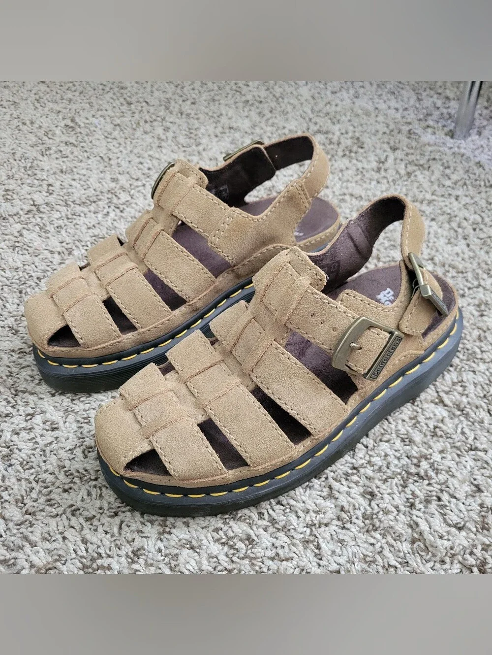 Dr. Martens Wrenlie Bronx Suede Leather Fisherman Sandals Shoes Tan M 6 / W 7